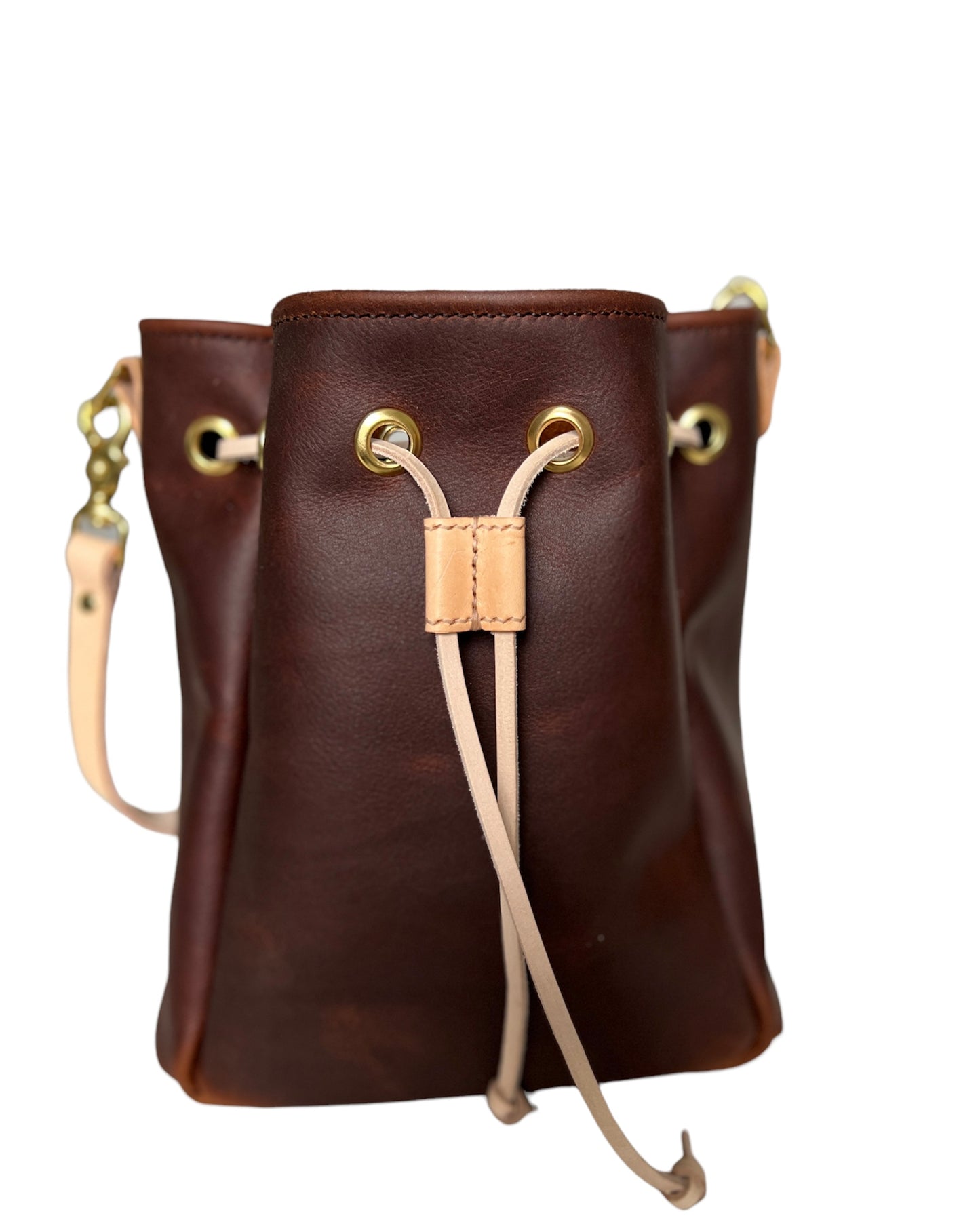 Emery Drawstring Bucket in Tan Kodiak