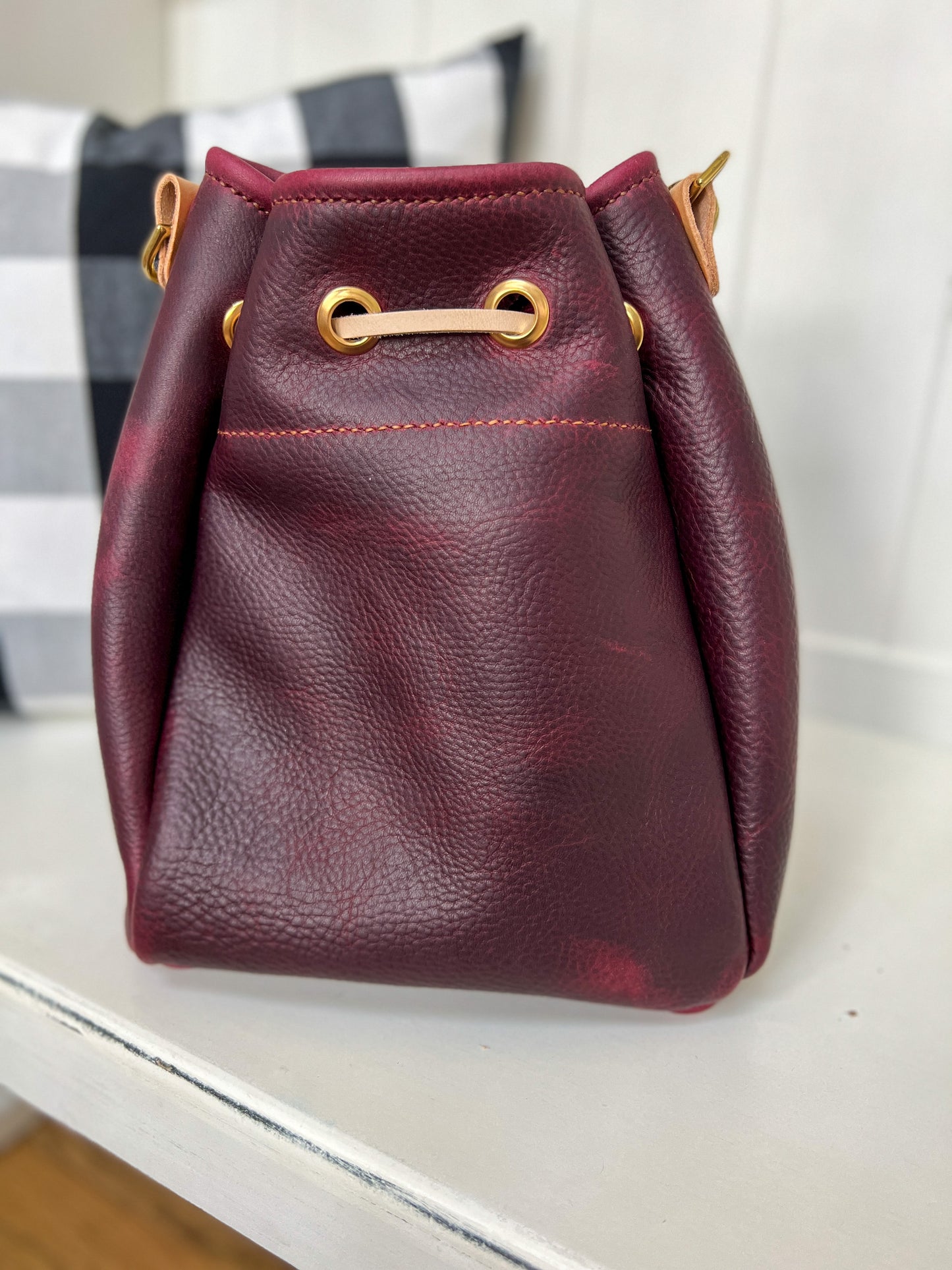 Emery Drawstring Bucket in Purple Kodiak