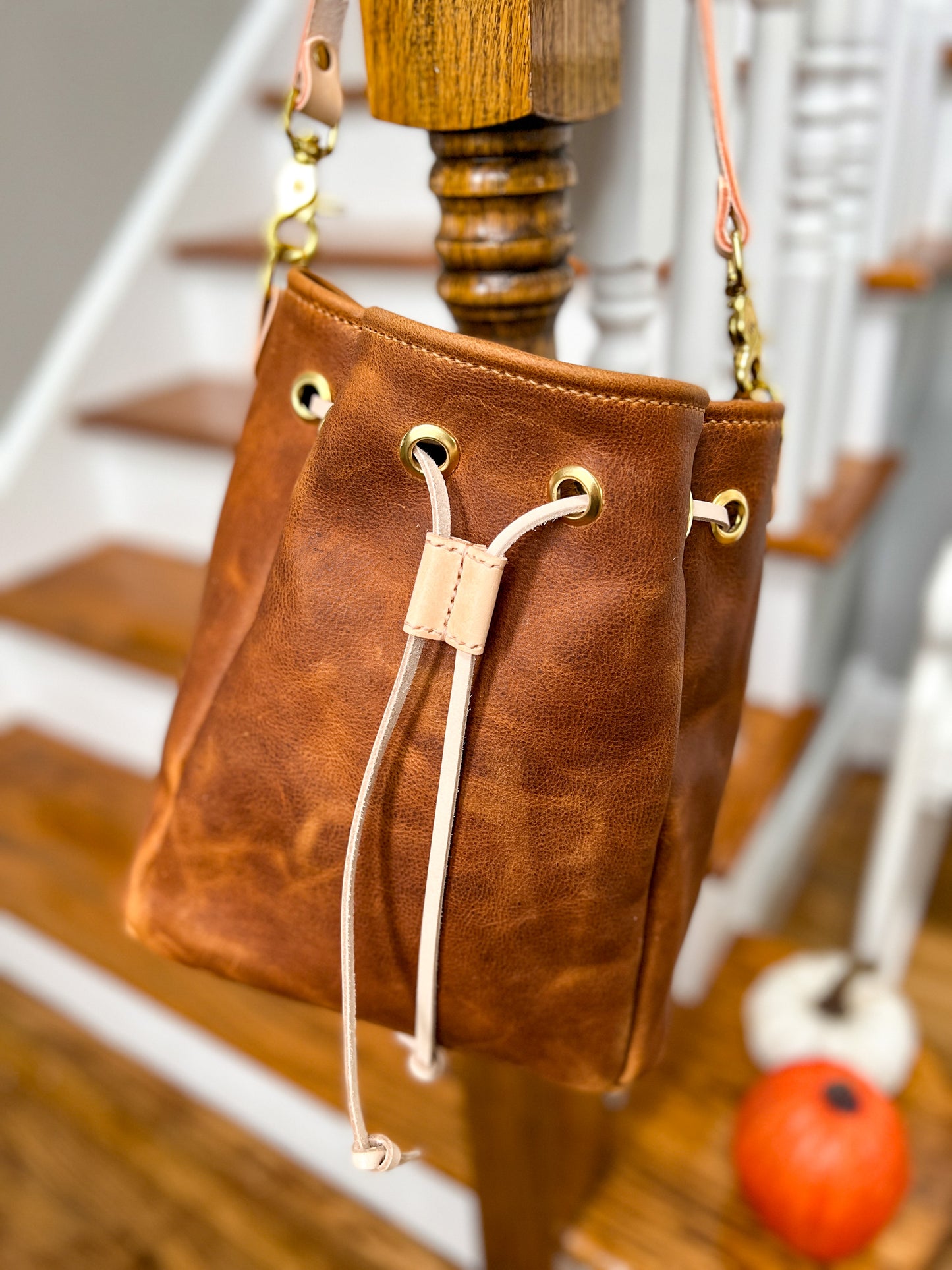 Emery Drawstring Bucket in Timber
