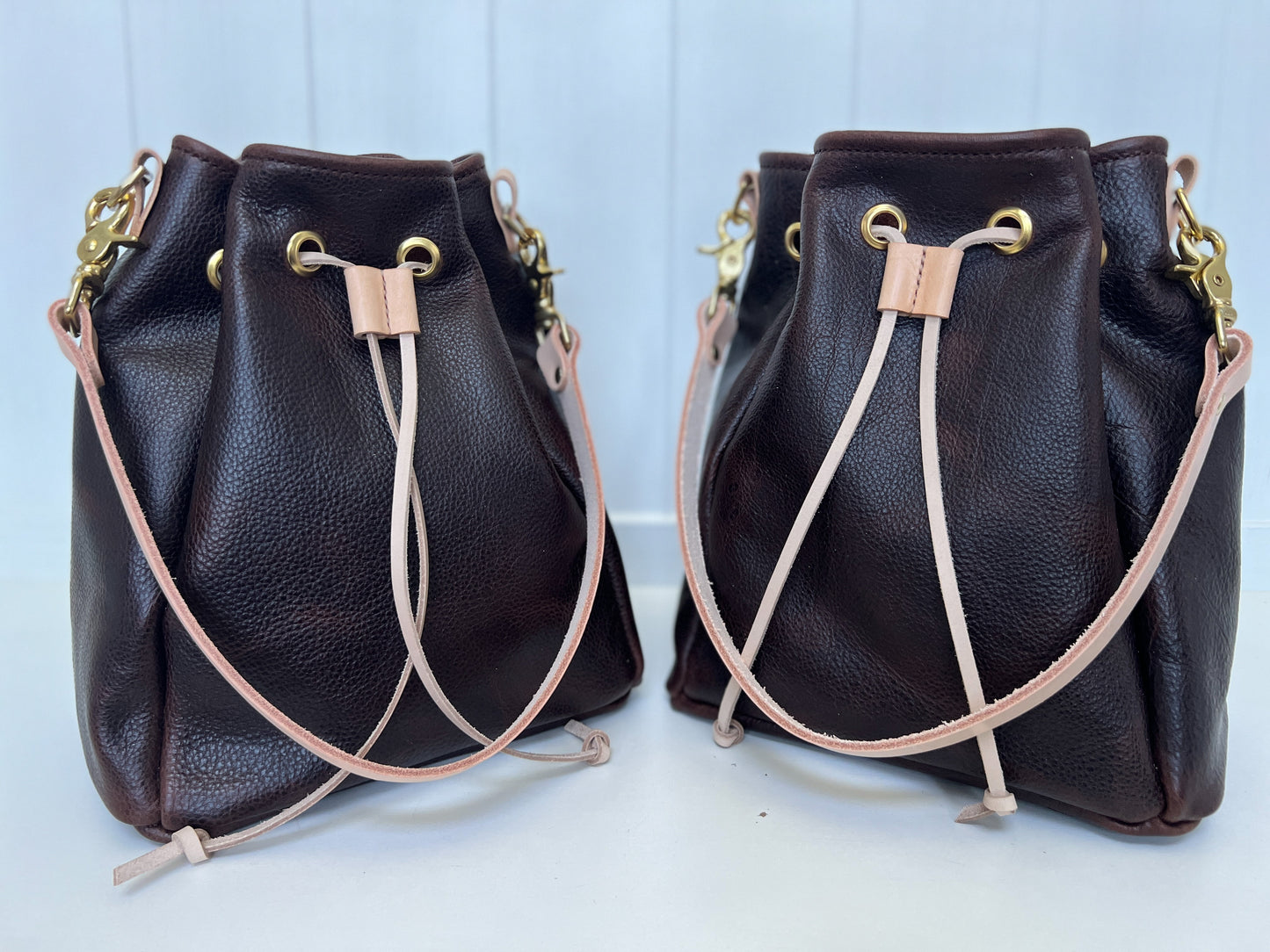 Emery Drawstring Bucket in Mocha