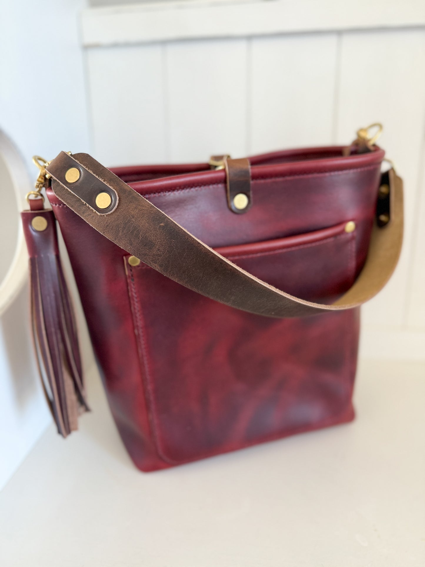 Bennett Bucket in Burgundy Chromexcel Horween