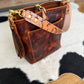 Bennett Bucket in Coffee Full Grain Bison Leather w/Dyed Strap