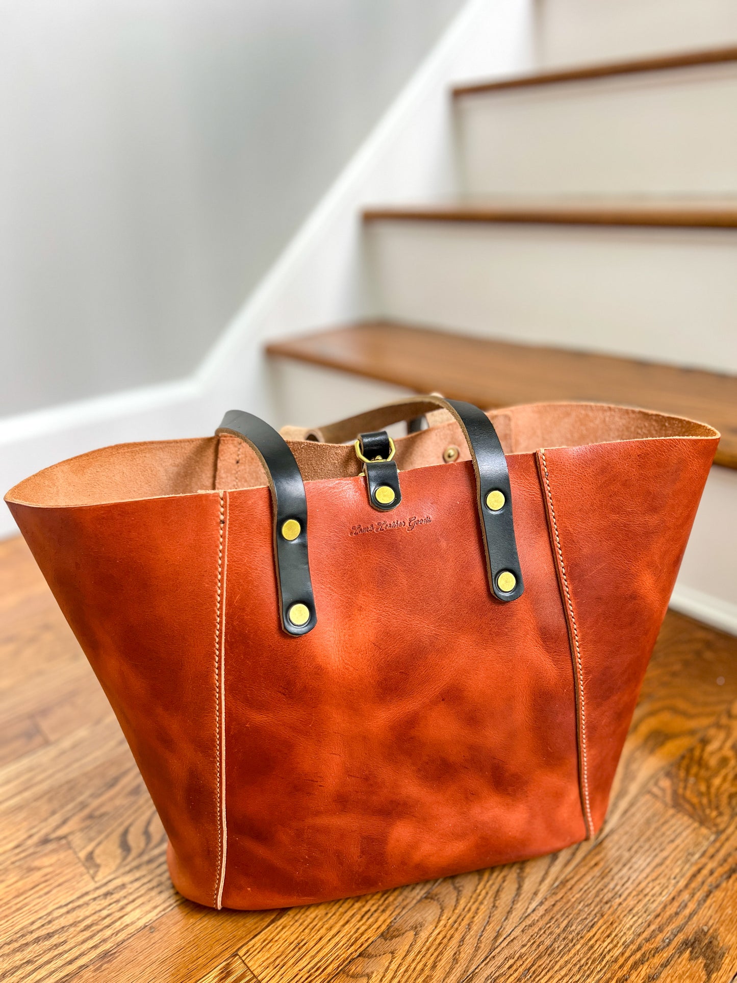 Large Shopper Tote in Horween English Tan Derby Leather