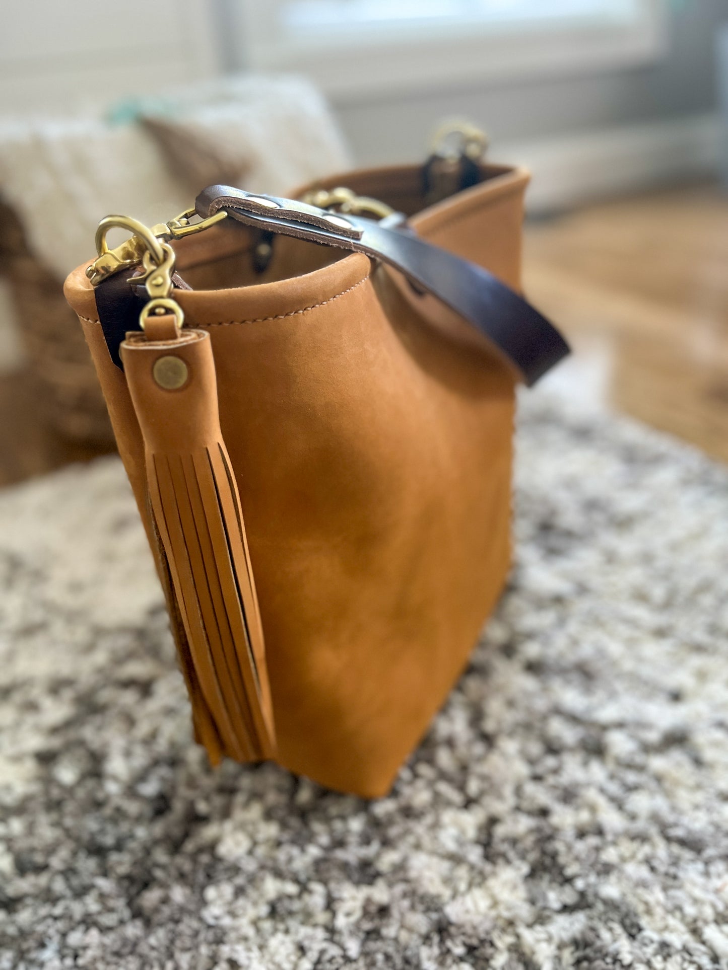 Hobo Bucket in Desert Sand Full Grain Leather