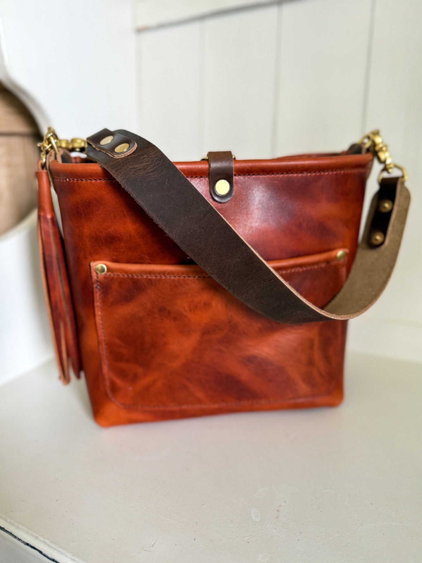 Bennett “shorty” Bucket in Horween English Tan