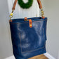 Bennett Bucket in Italian Denim Blue Vachetta Leather