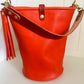 O Ring Bucket Bag in Mandarin Vachetta