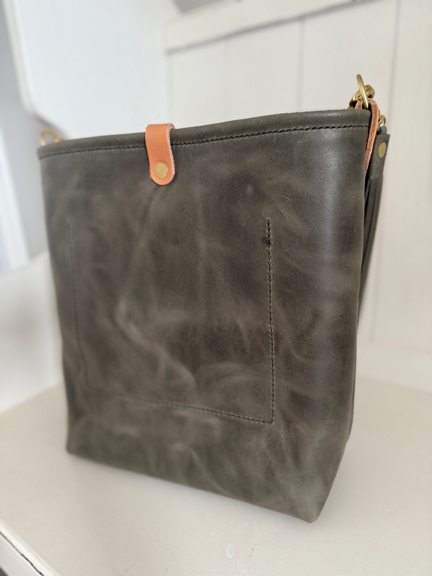 Bennett Bucket in Seagrass Derby Horween