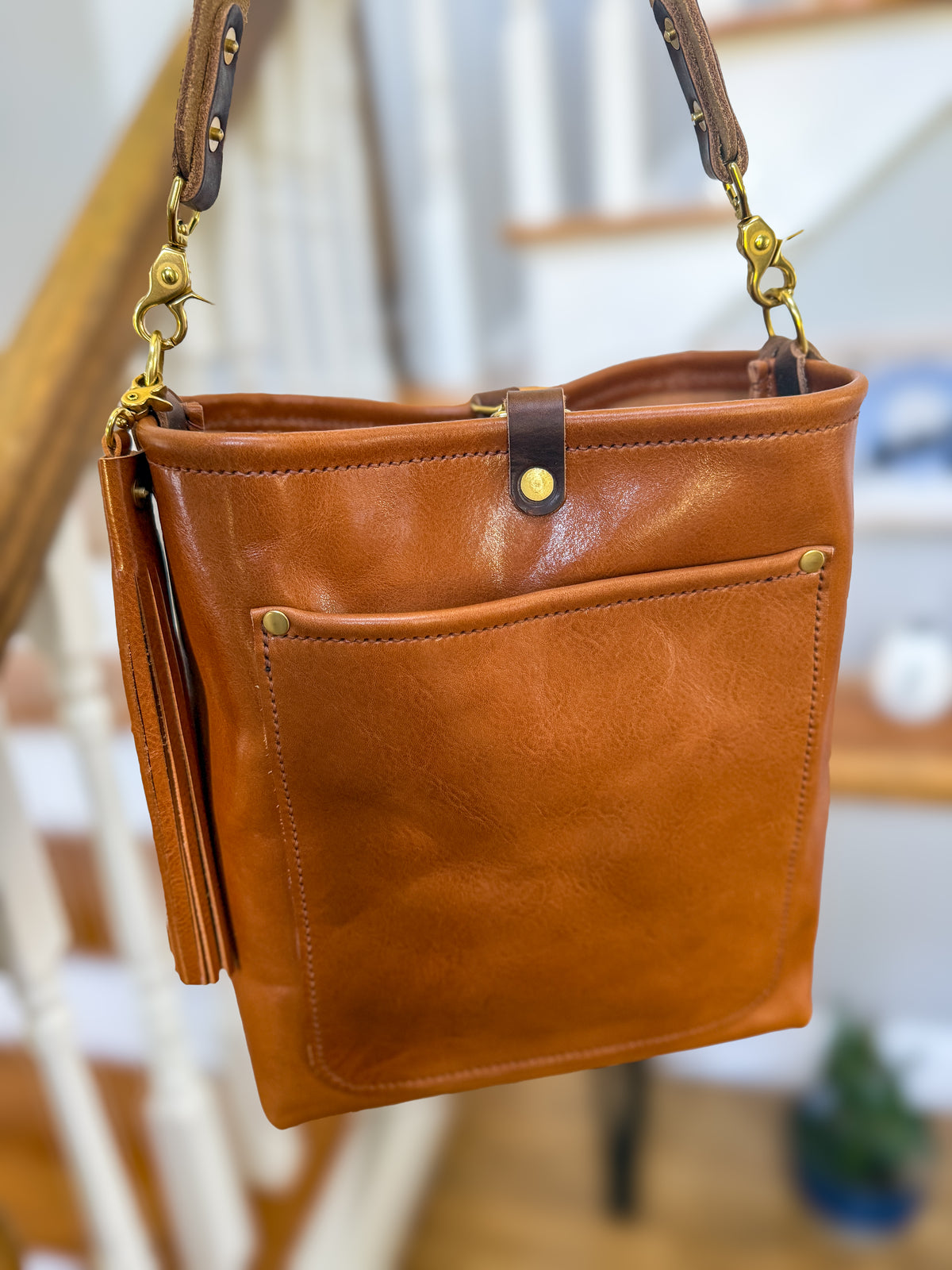 Bennett Bucket in Miel Cuoio Italian Leather