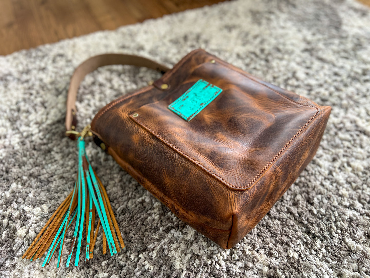 Bennett Bucket in Old Tobacco Full Grain Leather