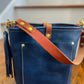 Bennett Bucket in Italian Denim Blue Vachetta Leather