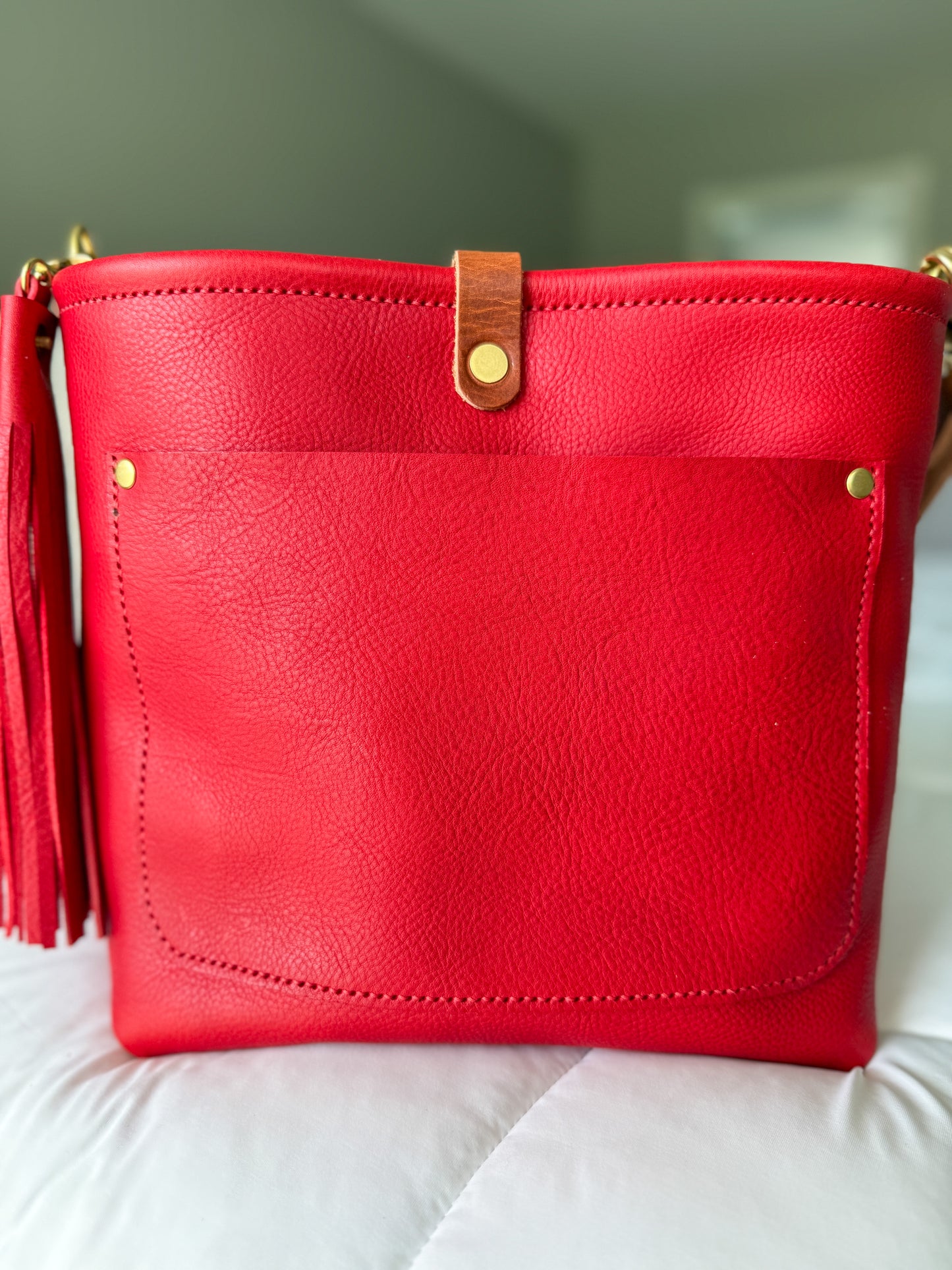 Bennett “shorty” Bucket in Ruby Vachetta