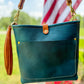 Bennett “shorty” Bucket in Turquoise Vachetta