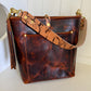 Bennett Bucket in Coffee Full Grain Bison Leather w/Dyed Strap