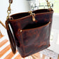 Bennett Bucket in Coffee Full Grain Bison Leather w/Dyed Strap