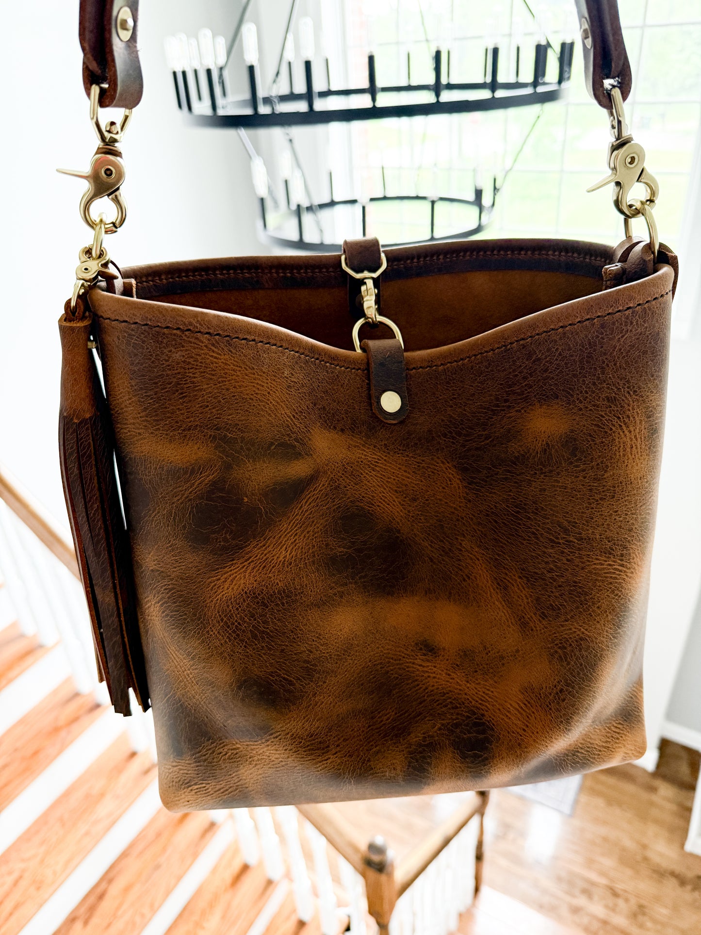 Hobo Bucket in Old Soul Full Grain Leather