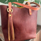 Classic Tote in Cherry Mahogany Full Grain Bison