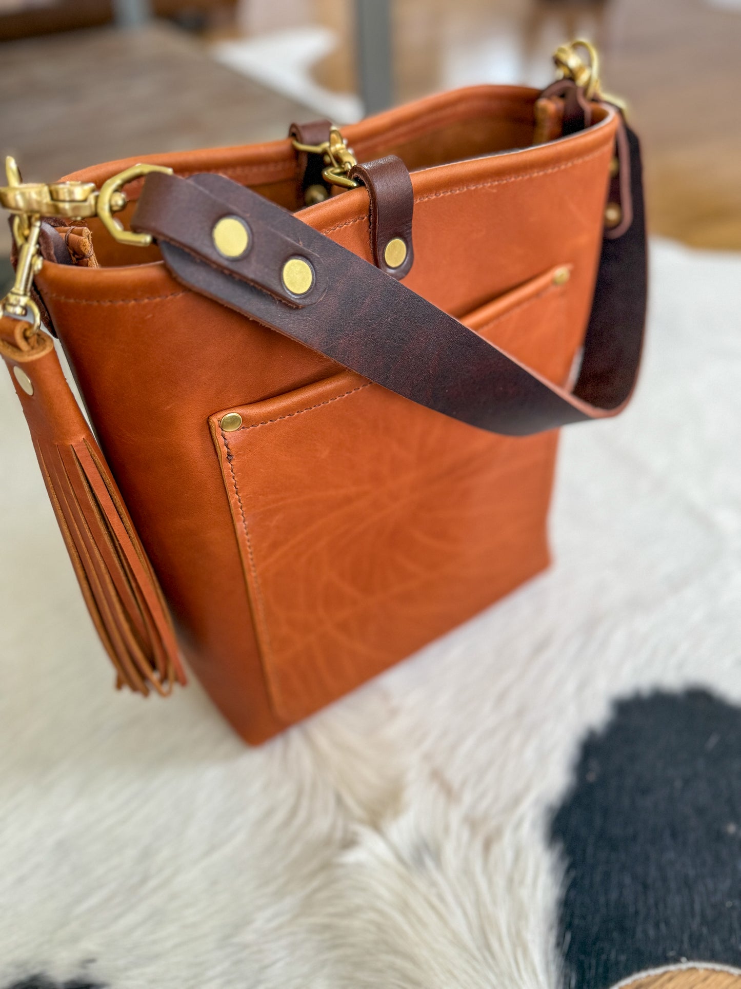 Bennett Bucket in Tawny Full Grain Leather