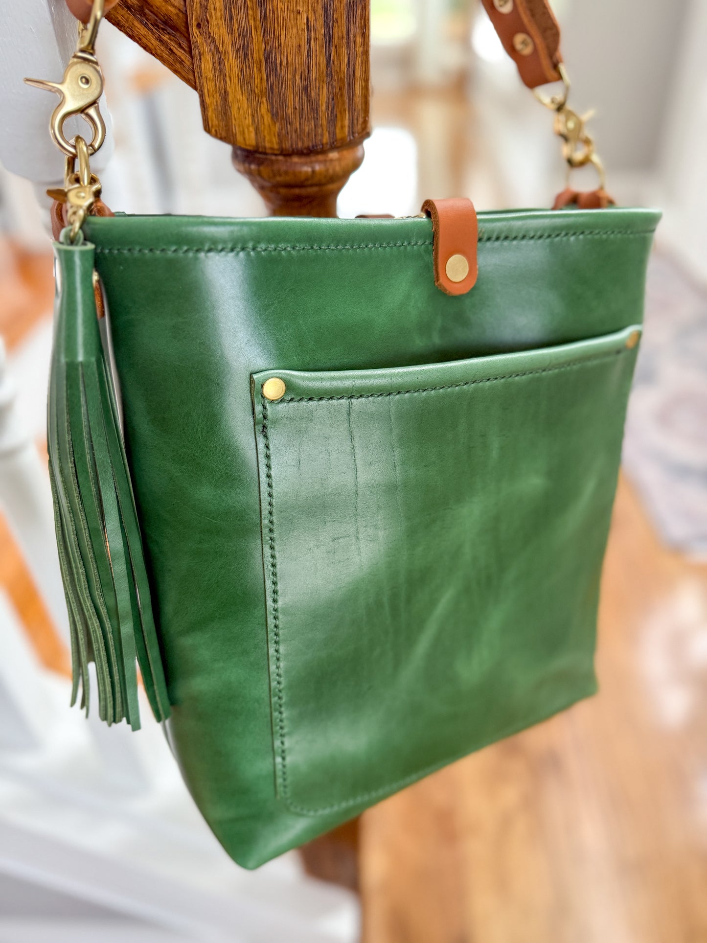 Bennett Bucket in Shamrock Green Full Grain Leather