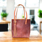 Classic Tote in Cherry Mahogany Full Grain Bison
