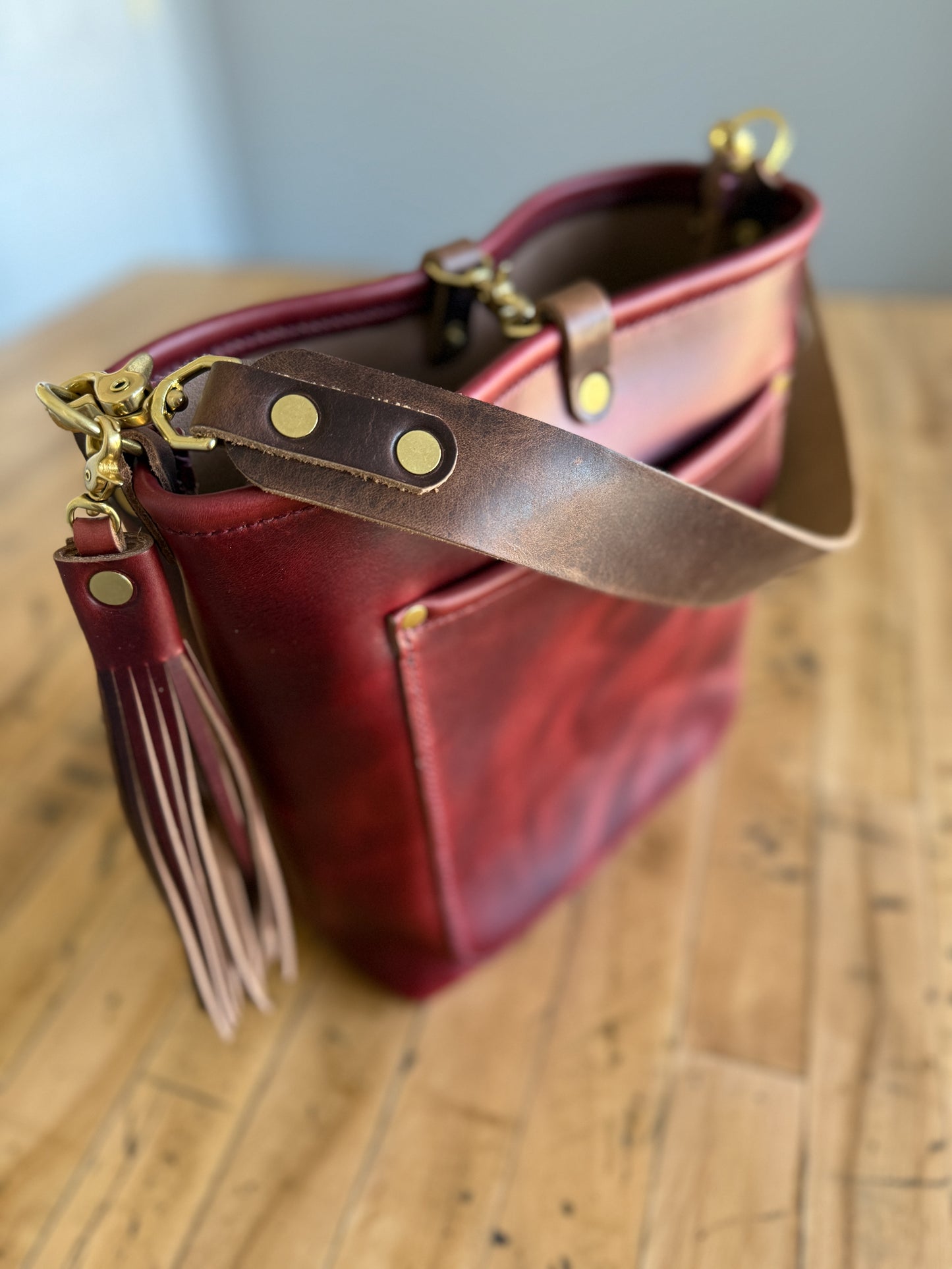 Bennett Bucket in Burgundy Chromexcel Horween