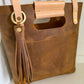 Utility Tote in Tobacco and Vachetta Leather