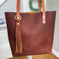 Classic Tote in Cherry Mahogany Full Grain Bison