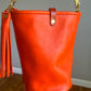 O Ring Bucket Bag in Mandarin Vachetta