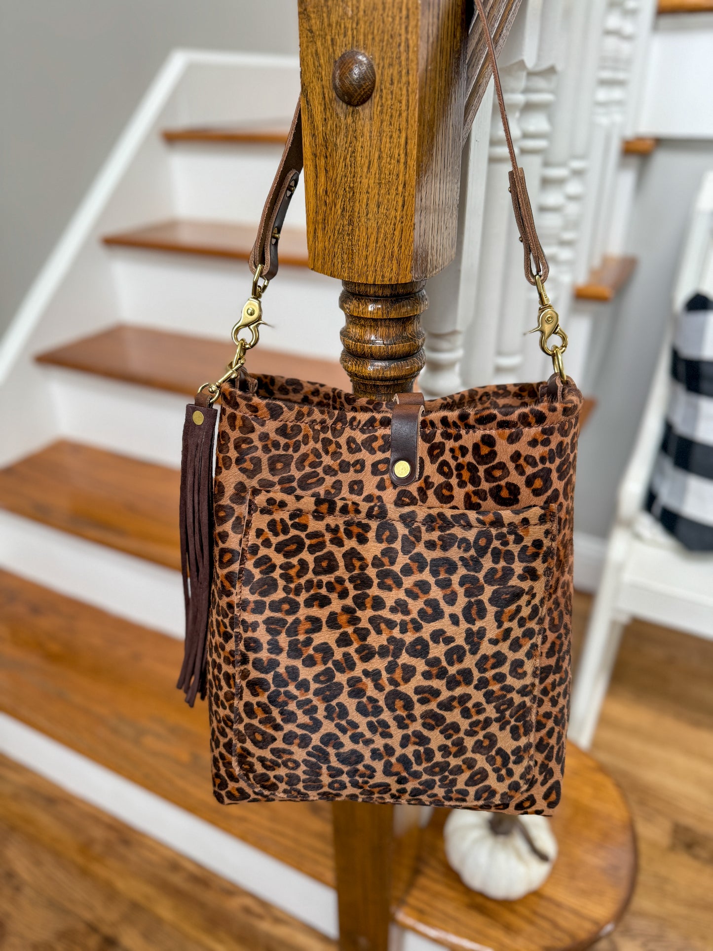 Bennett Bucket in Hair on Hide Cowhide