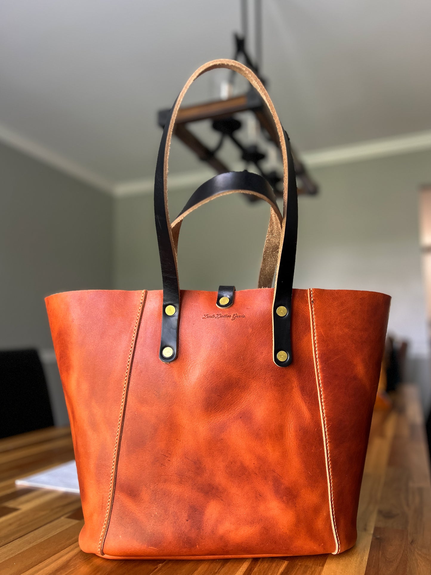 Large Shopper Tote in Horween English Tan Derby Leather