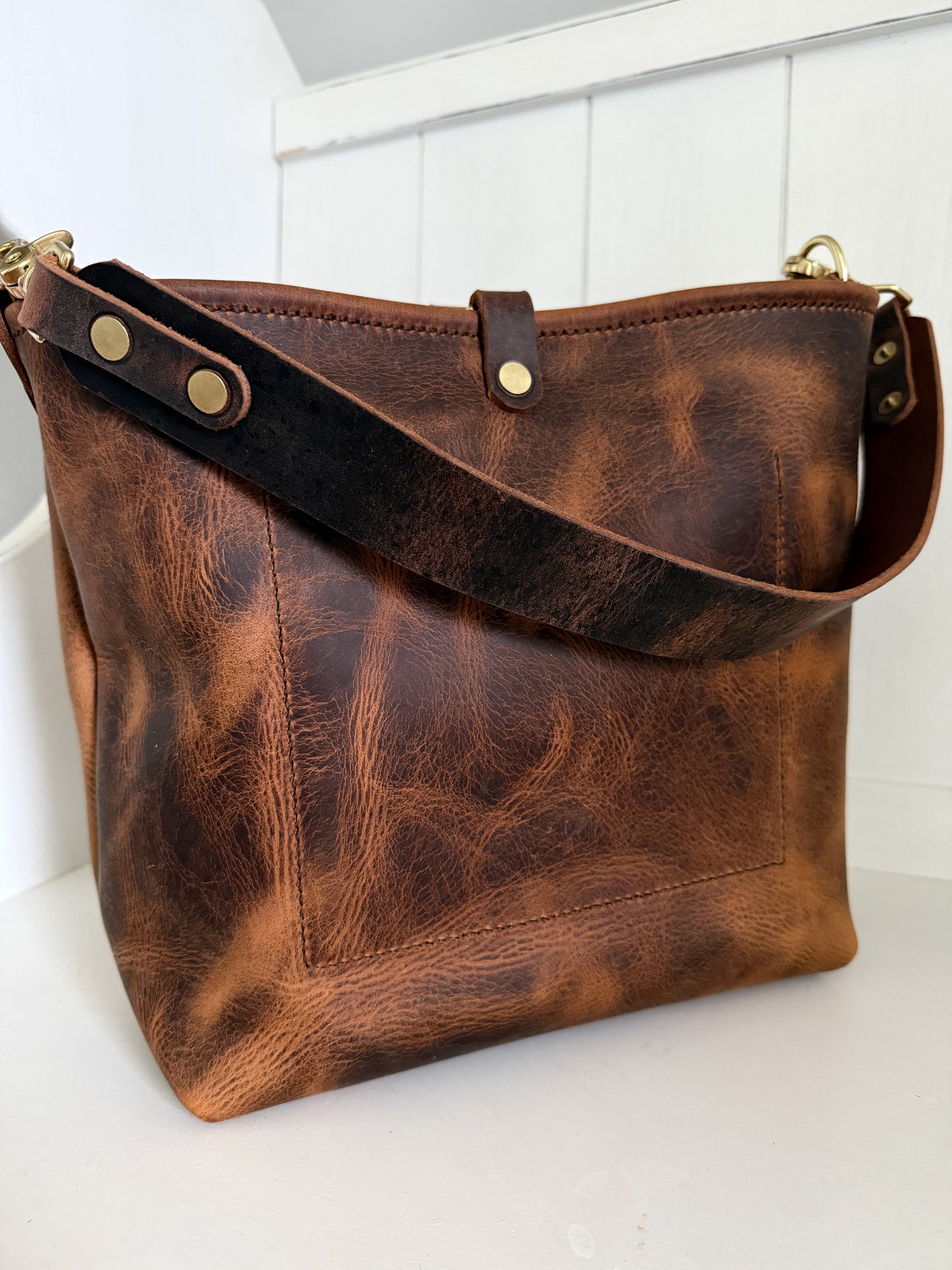 Hobo Bucket in Old Soul Full Grain Leather