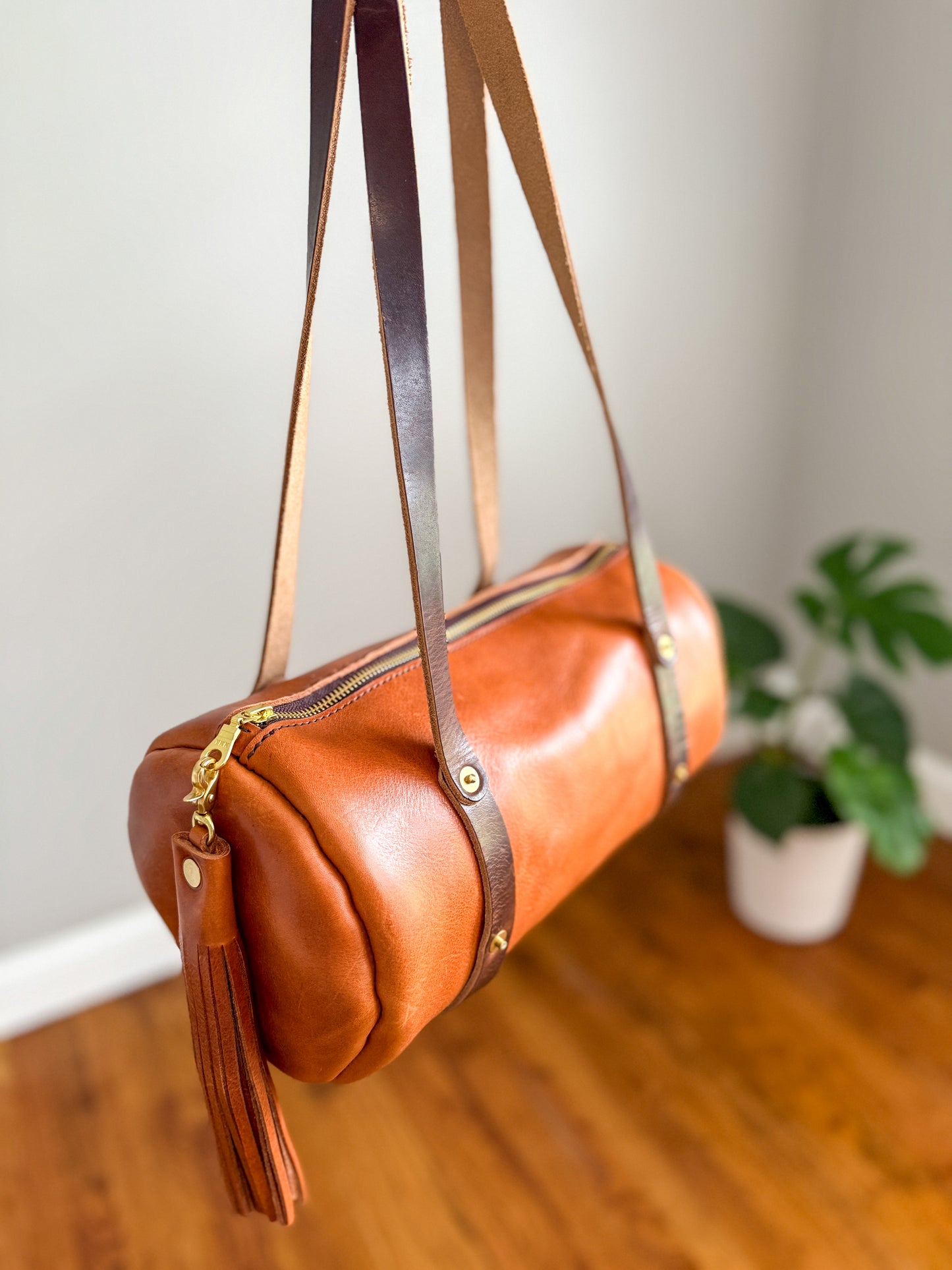 Bren Barrel in Toffee Vegetable Tanned Leather
