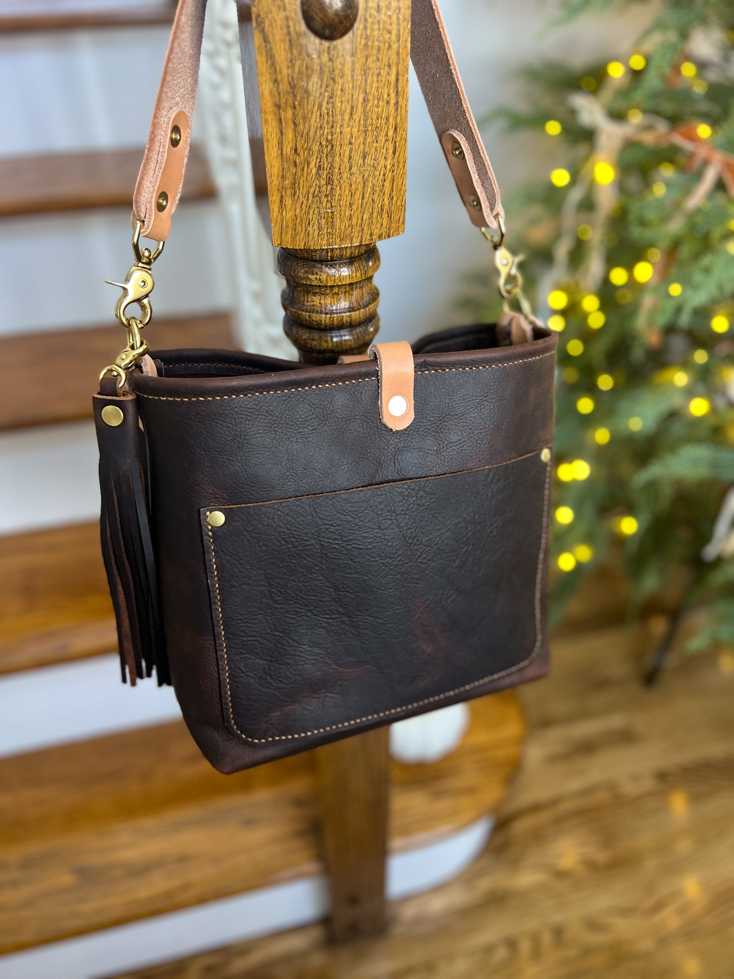 Bennett “shorty” Bucket in Brown Kodiak Full Grain Leather