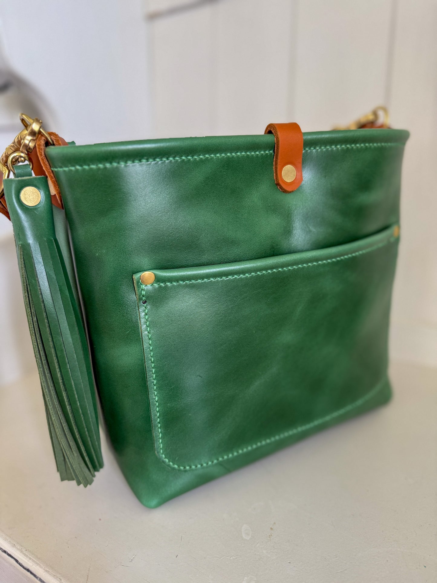 Bennett “shorty” Bucket in Shamrock Green Full Grain Leather