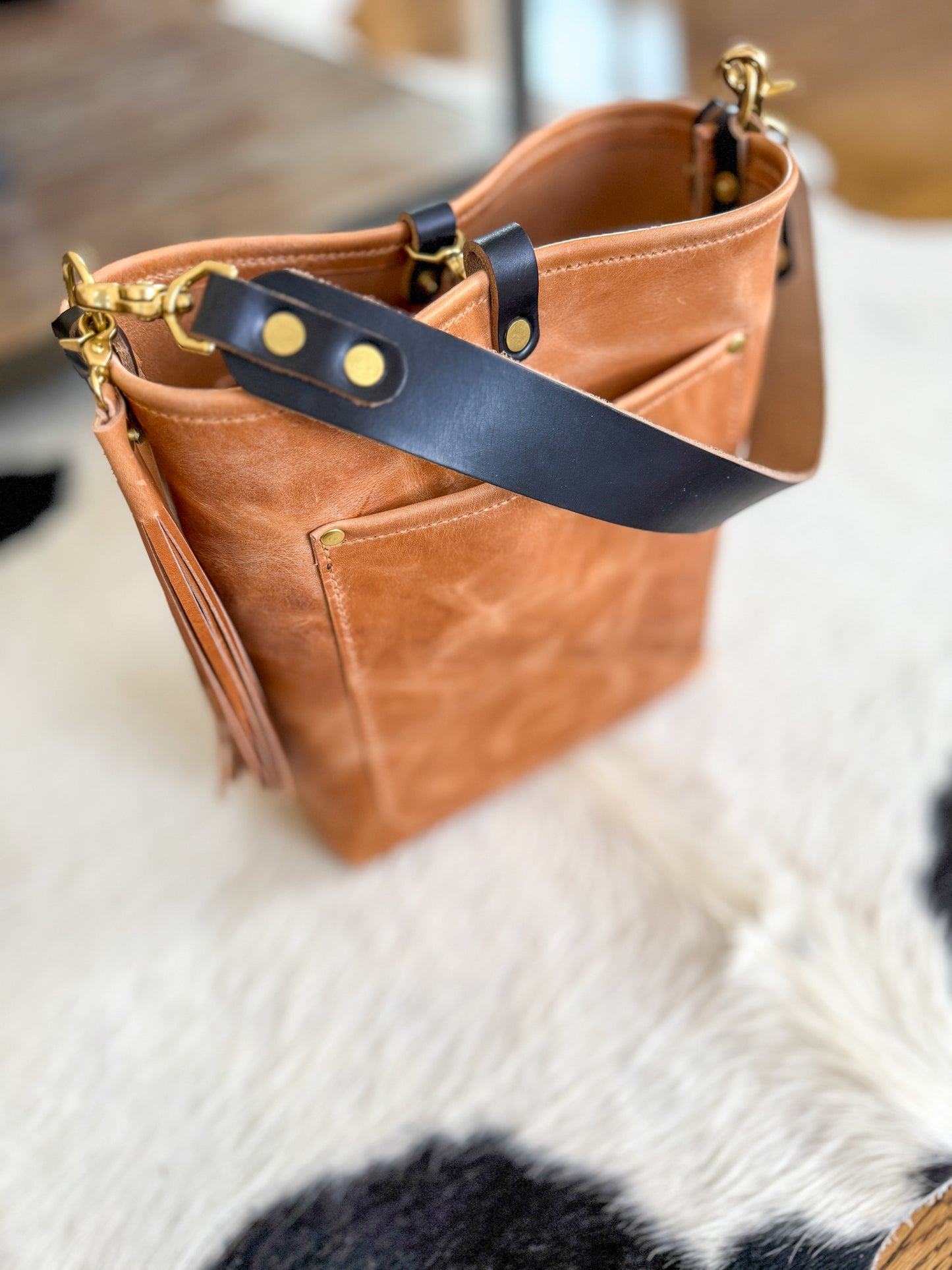 Bennett Bucket in Light Natural Derby Horween