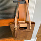 Utility Tote in Tobacco and Vachetta Leather