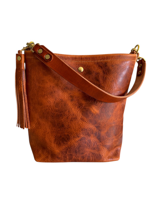 Braxton Bucket in Horween Natural Derby