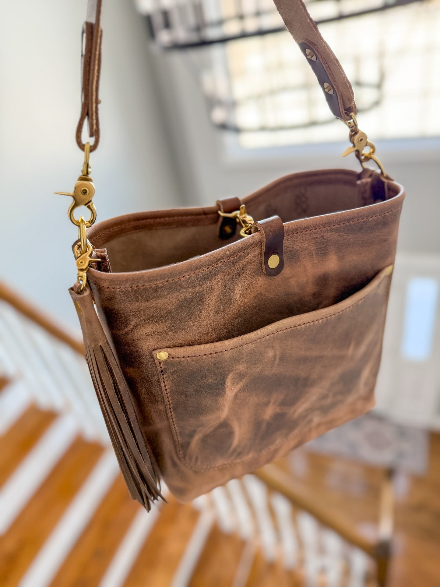 Bennett “shorty” Bucket in Horween Krypto Vetiver Leather