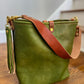 Hobo Bucket in Green Vegetable Tanned Full Grain Leather