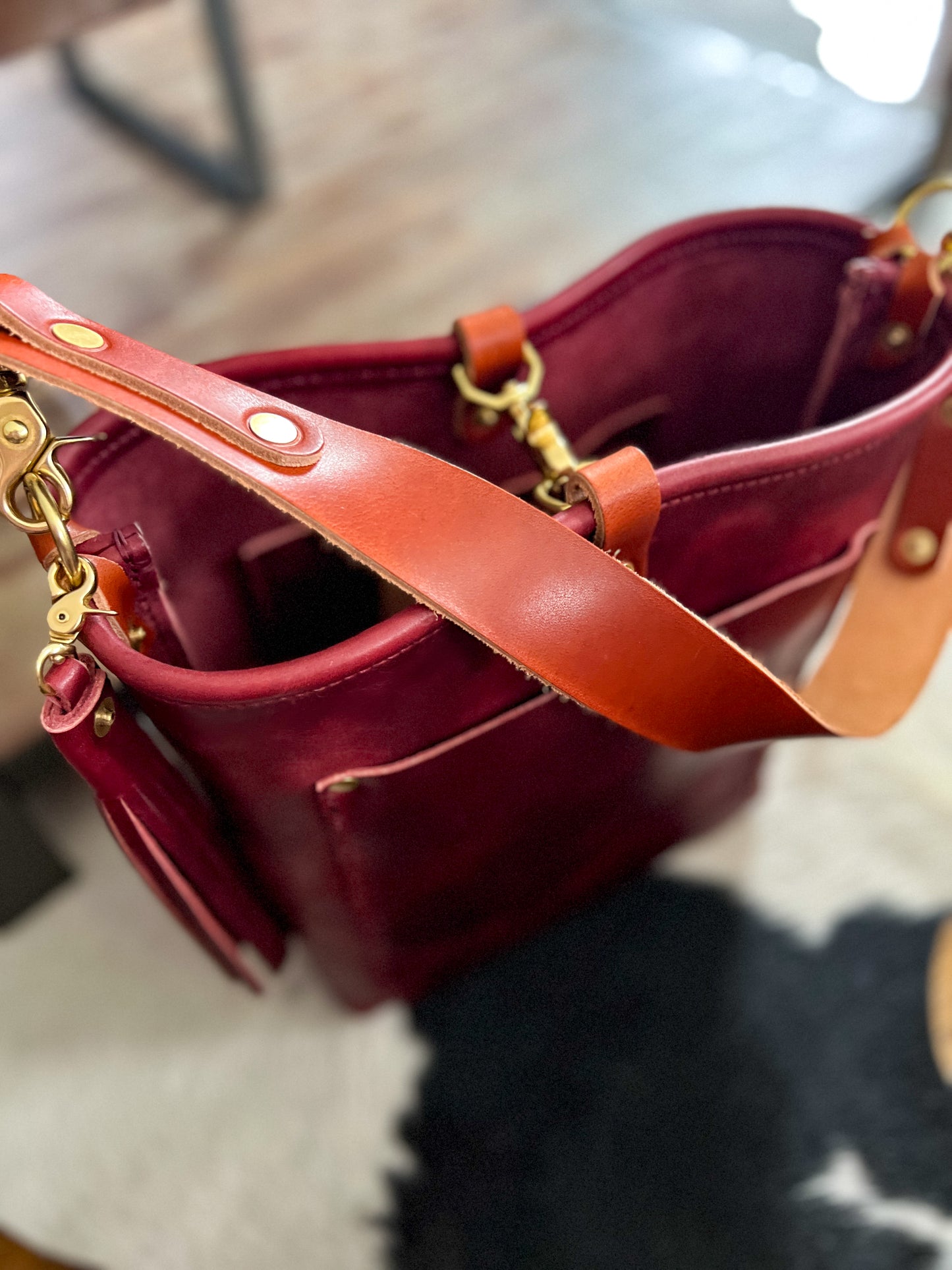 Bennett Bucket in Russet Horween Derby Leather