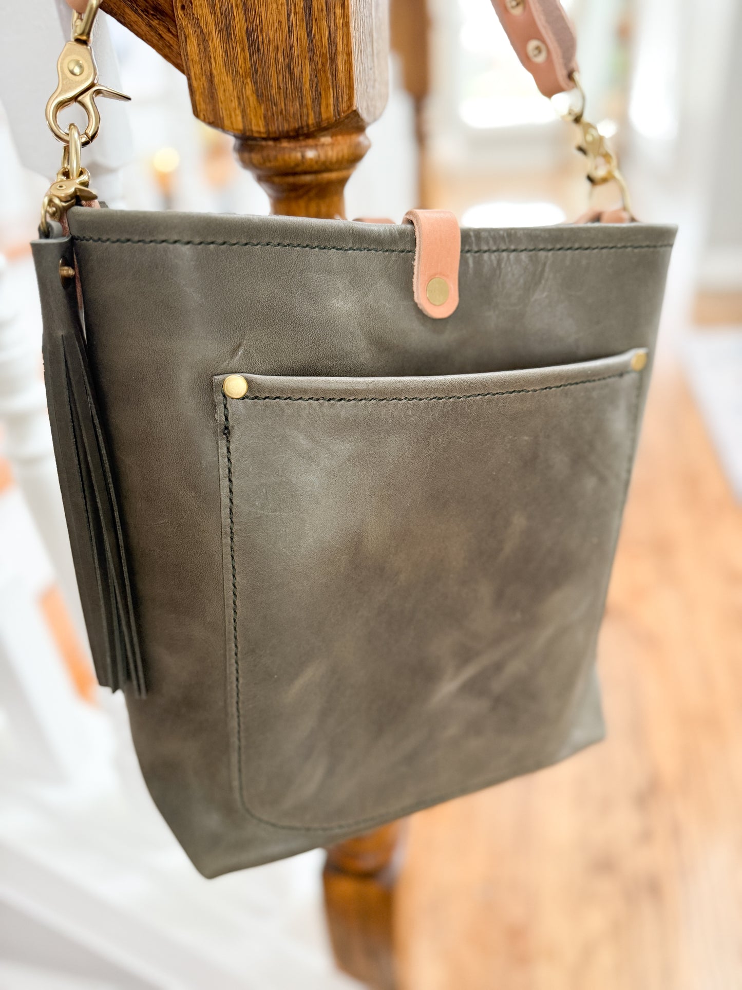 Bennett Bucket in Seagrass Derby Horween