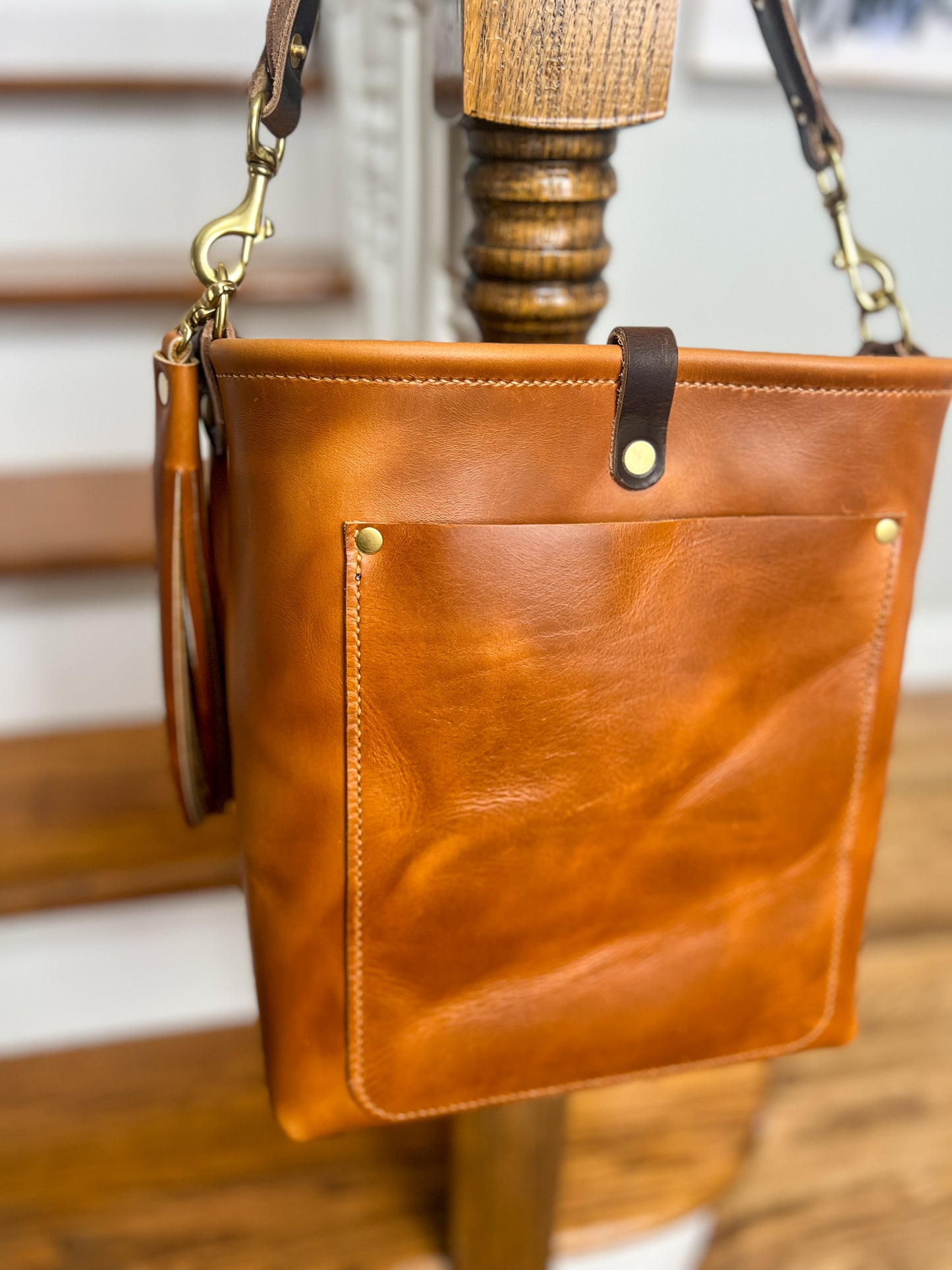 Bennett Bucket in Horween Butterscotch Full Grain Leather