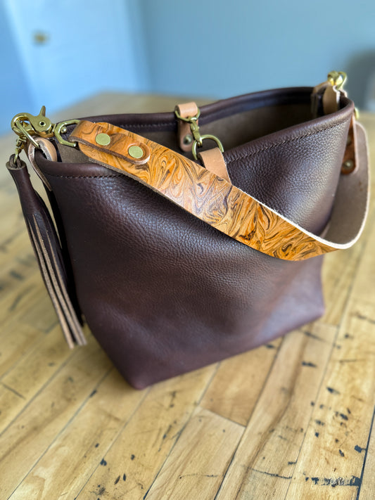 Hobo Bucket Horween Chocolate Full Grain Leather