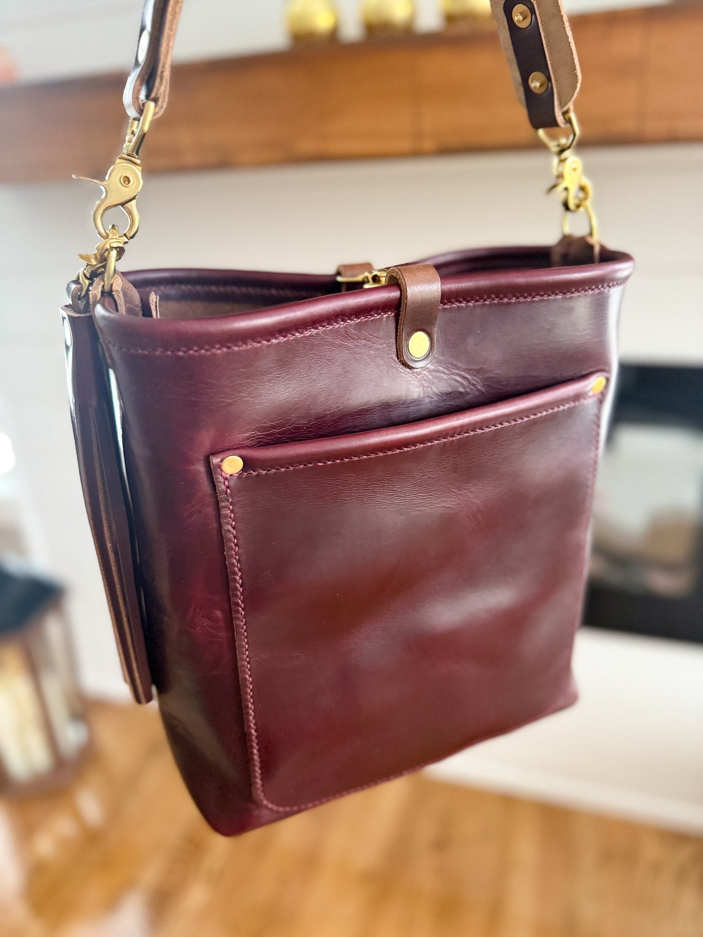 Bennett Bucket in Black Cherry Horween Chromexcel