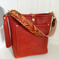 Bennett Bucket in Brick Bison Full Grain Leather w/Candy Strap