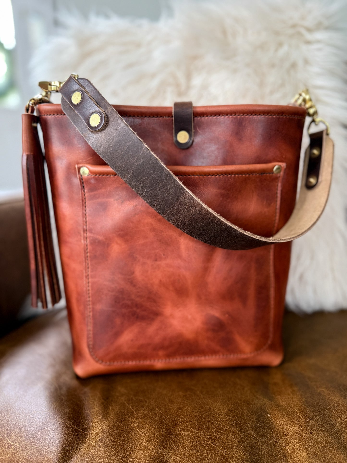 Bennett Bucket in Horween English Tan Derby