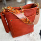 Bennett Bucket in Brick Bison Full Grain Leather w/Candy Strap