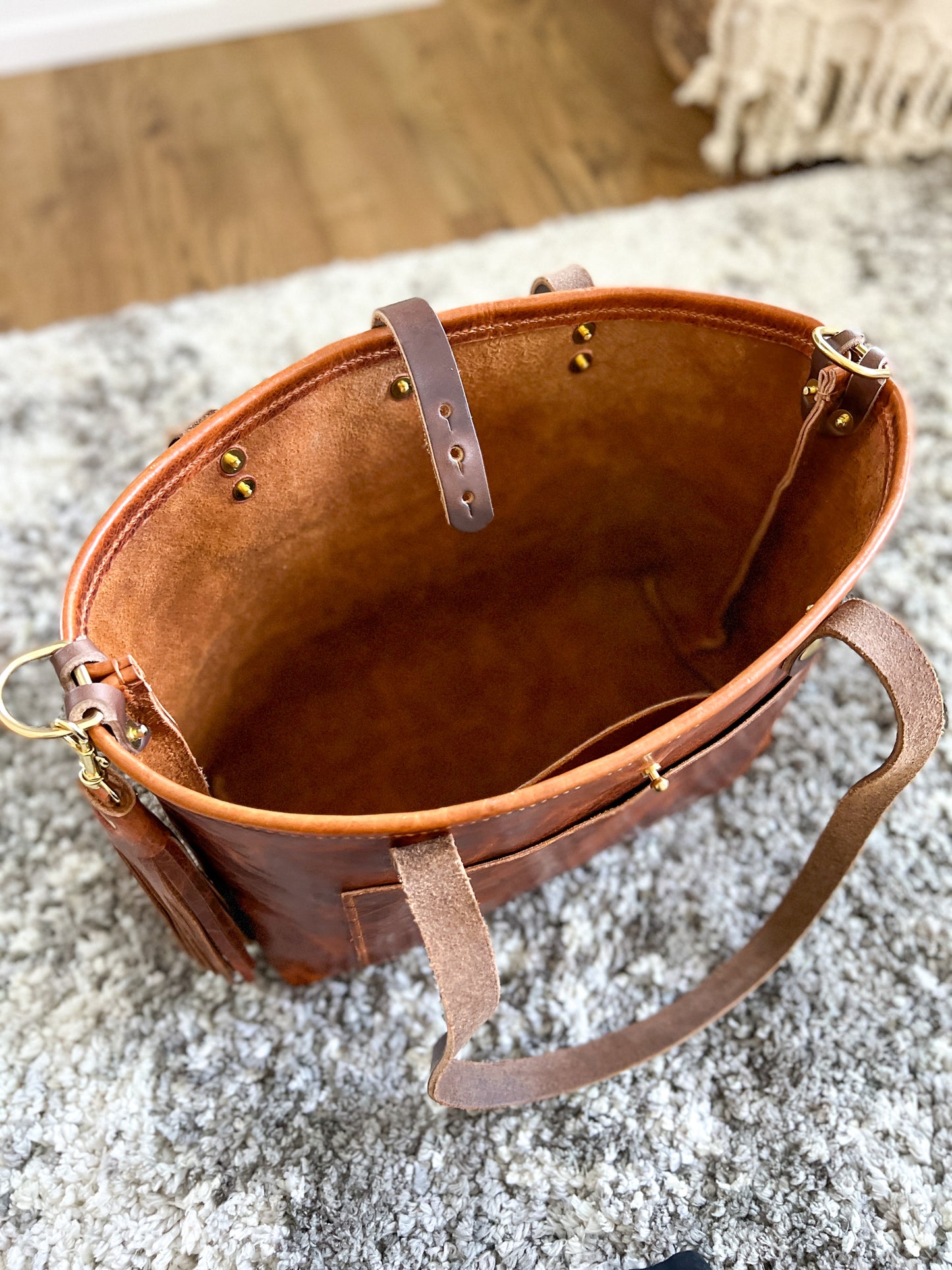 East-West Tote in Maple Glazed Bison