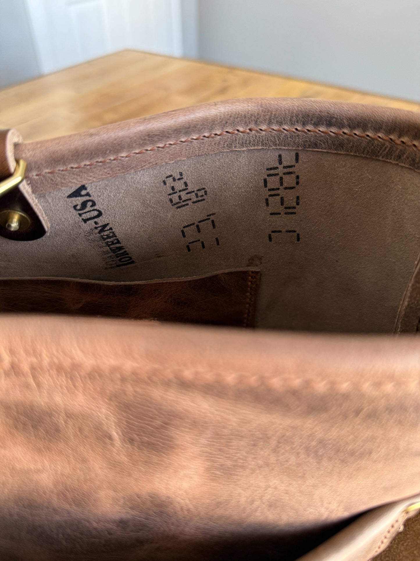 Bennett “shorty” Bucket in Horween Krypto Vetiver Leather