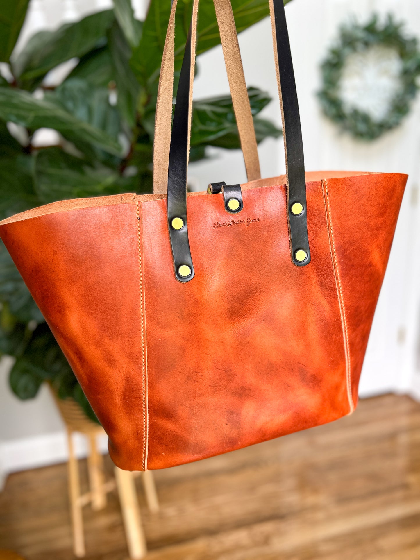 Large Shopper Tote in Horween English Tan Derby Leather